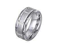 NHYHEHMR Men Rings Tungsten Carbide,Matte Round 8MM Men's Ring/Black Wedding Ring for Men