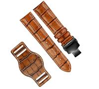 NHYHEHMR Mens Genuine Leather Watch Strap mat wristwatches Band Handmade Leather watchband