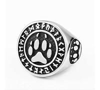 NHYHEHMR Mitología nórdica Viking Bear Paw Titanium acero Anillos para hombres Punk hip hop Rock For Man Boyfriend Jewellry Creativity