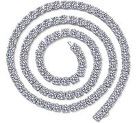 NHYHEHMR Moissanite Collier pour femmes et hommes 0,4 carat D Couleur VVS1 Collier diamant S925 Argent sterling Moissanite Collier de tennis avec certificat
