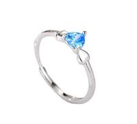 NHYHEHMR Mujeres anillo ajustable anillo de piedra preciosa natural estrecho acuamarina anillo abierto sencillo dedo franco joyería para la promesa de boda veneno