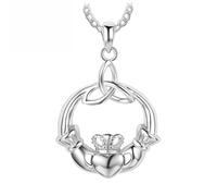 NHYHEHMR Necklace With Knot & Heart Crown Pendant For Friendship