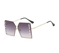 NHYHEHMR New 2025 Rhinestone Rimless Square Diamond Sunglasses Women Oversized Luxury Sun Glasses Crystal Shades Female UV400