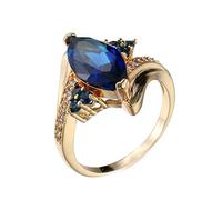 NHYHEHMR Plated 18ct Rings for Women, Engagement Rings for Her Vintage Marquise Shape Anniversary Ring Cubic Zirconia
