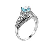 NHYHEHMR Plated 18K Rings for Women, Wedding Bands Women Classic Simple Ring Round Shape Wedding Band Cubic Zirconia