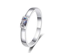 NHYHEHMR Promise Ring for Women, Dainty Rings for Women Solitaire Rectangular Moissanite 0.5ct Engagement Ring