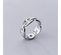NHYHEHMR Ring S925 en Céenne femme canal simple anillo abierto personalidad de la personalidad anillo común