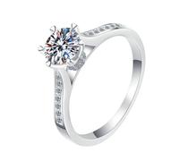 NHYHEHMR Rings for Women Band,6 Claws with Moissanite/Cubic Zirconia Women's Ring