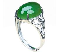 NHYHEHMR Rings For Women Classic Style Birthstone Ring Oval Gemstone & Genuine Diamonds Color Stone Jewelry For Women Rings (Color : Green)