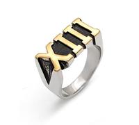 NHYHEHMR Roman Numeral 13 Titanium Steel Rings Punk Hip Hop Retro Amuleto único para el hombre BIVIO BIKER JEYETRY RETATIVIDAD