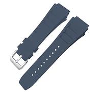 NHYHEHMR Rubber Watchband 20x25mm Fit for Richard Spring Bar Silicone Mille Sport Watch Strap Soft Waterproof Wristband (Color : Blue fold Buckle, Size : 20x25mm)