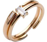 NHYHEHMR S925 Bague en Diamant Unique en, Bague Ouverte en Diamant à Personnalité Simple Pour FemmeDiamant Baguette & Champagne, Ouverture réglable