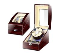 NHYHEHMR Winder Winder for 2 Watches +3 Storage Piano Paint Exterior Quiet Motors Soft Flexible Pillows Battery Powered and AC Adapter Watches Display Box(A) Atmosphere Winder