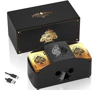 Ni-SHEN Barajador de cartas totalmente automático, eléctrico con USB/batería, de menos ruido para UNO, póquer, fase 10, Skip-Bo, Blackjack (negro)