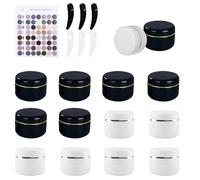 Niaciswe 50ml Crema Viaje Botes Pequeños Contenedor 14 Piezas 50ml Tarros de Cosmeticos Crema Viaje Botes de Crema Blanco Tarro de Crema Vacio Tarros de Cosmeticos Crema Viaje con Espátula y Etiqueta