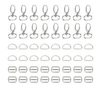 Niaciswe Hebillas 60 Piezas Hebillas Metálicas 20mm Gancho Giratorio Anillo D Hebilla Deslizante Gancho de Presión Giratorios hebillas Mochila para DIY Bolsa Cinturón Correas Collar para Mascotas