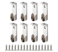 Niaciswe Soporte para Barra de Armario 8 Piezas Soporte Barra Armario Soporte Lateral de Armario Oval Soporte de Metal para Tubo de Armario Soporte Lateral de Armario Oval para Armarios de Ropa