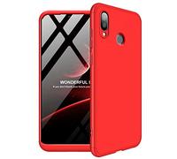 NiaCoCo Compatible con Huawei Honor Play Silicona TPU A Prueba de Choques Caso,Ultra Thin Anti Scratch 3 en 1 diseño Protector Caso para Huawei Honor Play-Rojo