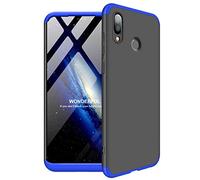 NiaCoCo Compatible con Huawei Honor Play Silicona TPU A Prueba de Choques Caso,Ultra Thin Anti Scratch 3 en 1 diseño Protector Caso para Huawei Honor Play-Azul y Negro