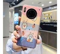 NiaCoCo Compatible con Huawei Mate 30 Escudo Protector Patrón de Color Manga a Prueba de Golpes Resistente a los Arañazos Carcasa de Telefono+1PCS Protector de Pantalla-(Conejo)