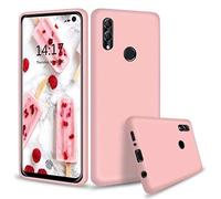 NiaCoCo Compatible con Huawei P Smart 2019/Honor 10 Lite Carcasa Ultra Delgada a Prueba de Golpes Silicona Líquida Funda para Teléfono Gel Suave Microfibra de Caucho Rayado Protector CAS(Rosa)