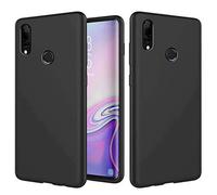 NiaCoCo Compatible con Huawei P Smart Z 2019/Y9 Prime 2019 Funda protectora de silicona líquida muy delgada Funda de protección contra arañazos para teléfono+1 protector de pantalla gratuito - (negro)