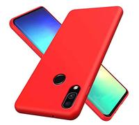 NiaCoCo Compatible con Huawei P20 Lite/Nova 3e Carcasa Ultra Delgada a Prueba de Golpes Silicona Líquida Funda para Teléfono Gel Suave Microfibra de Caucho Rayado Protector Caso (Rojo)