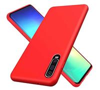 NiaCoCo Compatible con Huawei P30, Funda Ultrafina, Resistente a los Golpes, Silicona líquida, Funda de Gel de Goma de Microfibra Suave, Forro de Tela para PC, protección contra arañazos (Rojo)