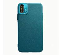 NiaCoCo Compatible con iPhone x/XS PC Hard Shell Ultradelgado Resistente a los Arañazos Carcasa de Telefono Estuche Protector+1PCS Protector de Pantalla - (Cian)
