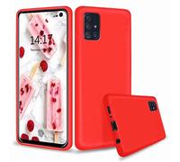 NiaCoCo Compatible con Samsung Galaxy S20 Funda Silicona liquida Ultra Delgado a Prueba de Choques Carcasa de Telefono +1pcs Protector de Pantalla Gratis-(Rojo)