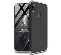 NiaCoCo Compatible con Xiaomi Redmi Note 7 Silicona TPU A Prueba de Choques Caso,Ultra Thin Anti Scratch 3 en 1 diseño Protector Caso para Xiaomi Redmi Note 7-Plata y Negro