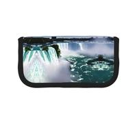 Niagara Fall - Estuche pequeño para lápices, estuche estético para lápices, bolsa de almacenamiento para bolígrafos, oficina, Black, Talla única, Organizador de bolsas
