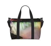 Niagara Falls - Bolsa de viaje de mano con estampado de cataratas, bolsa de gimnasio, bolsa de noche, bolsa de viaje a la playa, bolsas de fin de semana para mujeres y hombres, color negro, talla