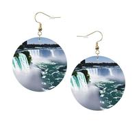 Niagara - Pendientes de piel para mujer, diseño de otoño, 1 par, ligeros, estampados, joyería de regalo para mujeres y niñas