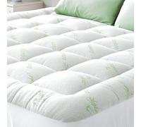 Niagara Sobrecolchón de bambú | Topper para colchón 135 x 190 cm | Grosor 2.5 cm | Refrescante, Transpirable para aliviar el Dolor de Espalda, Bolsillos Profundos para colchones de 20-50 cm