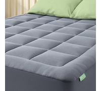 Niagara Sobrecolchón de bambú | Topper para colchón 135 x 190 cm | Grosor 2.5 cm | Refrescante, Transpirable para aliviar el Dolor de Espalda, Bolsillos Profundos para colchones de 20-50 cm, Gris