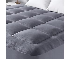 Niagara Sobrecolchón de bambú | Topper para colchón 180 x 200 cm | Grosor 2.5 cm | Refrescante, Transpirable para aliviar el Dolor de Espalda, Bolsillos Profundos para colchones de 20-50 cm, Gris