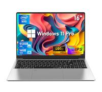 NIAKUN - computadora portátil de 16 pulgadas, portátil para juegos, 16 GB RAM 512 GB SSD, procesador N95, FHD 1920 x 1200, ángulo abierto 180, teclado retroiluminado, Windows 11 Pro, desbloqueo de