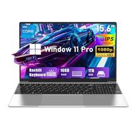 NIAKUN Ordenador portátil para juegos, Windows 11 Pro Lap Top PC para juegos 2026, 16 GB de RAM 1 TB SSD, procesador Intel Core i7 (hasta 3.9 GHz), IPS FHD de 15.6 pulgadas, teclado retroiluminado