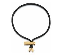 Nialaya- Men's Black String Bracelet with Adjustable Gold Lock- Accessories- Hombre- Amarillo- ONE SIZE- Men's Black String Bracelet with Adjustable Gold Lock