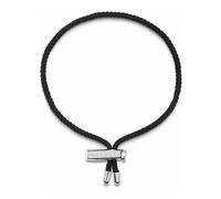 Nialaya- Men's Black String Bracelet with Adjustable Silver Lock- Accessories- Hombre- Gris- ONE SIZE- Men's Black String Bracelet with Adjustable Silver Lock