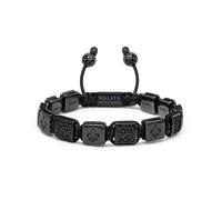 Nialaya- Men's Ceramic Flatbead Bracelet in Black- Accessories- Hombre- Negro- M- Men's Ceramic Flatbead Bracelet in Black