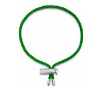 Nialaya- Men's Green String Bracelet with Adjustable Silver Lock- Accessories- Hombre- Gris- ONE SIZE- Men's Green String Bracelet with Adjustable Silver Lock