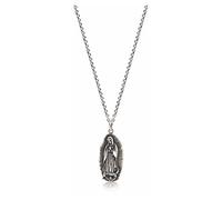 Nialaya- Men's Silver Necklace with Our Lady of Guadalupe Pendant- Accessories- Hombre- Gris- M- Men's Silver Necklace with Our Lady of Guadalupe Pendant