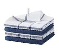 Nialnant 4 trapos de limpieza, trapos de rizo 100% algodón para lavar platos, paños de cocina de secado rápido, paños de cocina azul marino, 12 x 12 pulgadas
