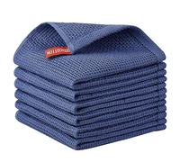 Nialnant Paños de cocina 100 % algodón, paquete de 6 paños absorbentes para cocina, juego de paños de cocina de secado rápido, 12 x 12 pulgadas, azul marino