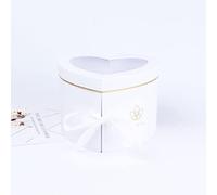 NIAN Caja redonda de la flor del jabón de la caja de regalo de la doble capa para la caja de San Valentín de la boda del material