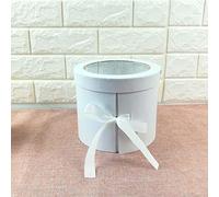 NIAN Caja redonda de la flor del jabón de la caja de regalo de la doble capa para la caja de San Valentín de la boda del material