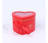 NIAN Caja redonda de la flor del jabón de la caja de regalo de la doble capa para la caja de San Valentín de la boda del material