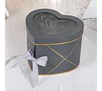 NIAN Caja redonda de la flor del jabón de la caja de regalo de la doble capa para la caja de San Valentín de la boda del material